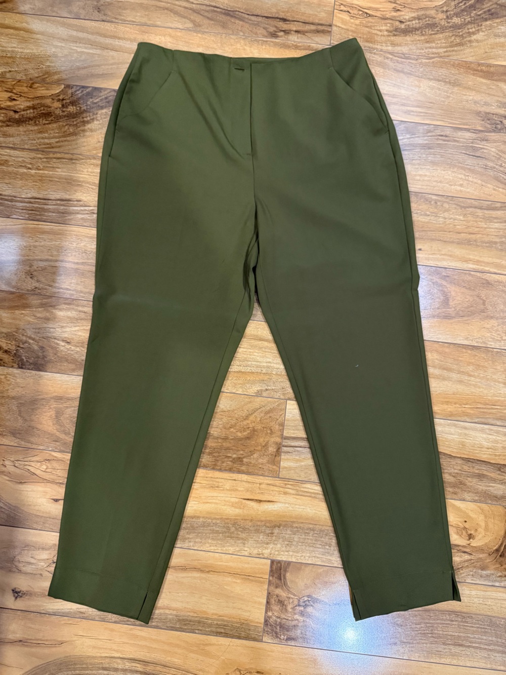 Olive Green Stretch Dress Pants